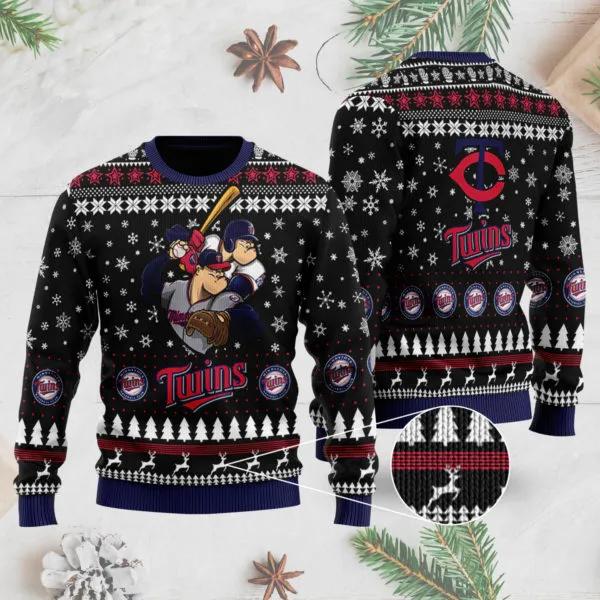 Minnesota Twins Mascot Ugly Christmas Sweater, MLB Christmas Sweater Moonbestprint
