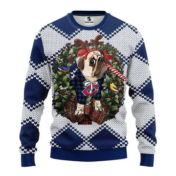 Minnesota Twins Pub Dog Ugly Christmas Sweater, MLB Christmas Sweater Moonbestprint