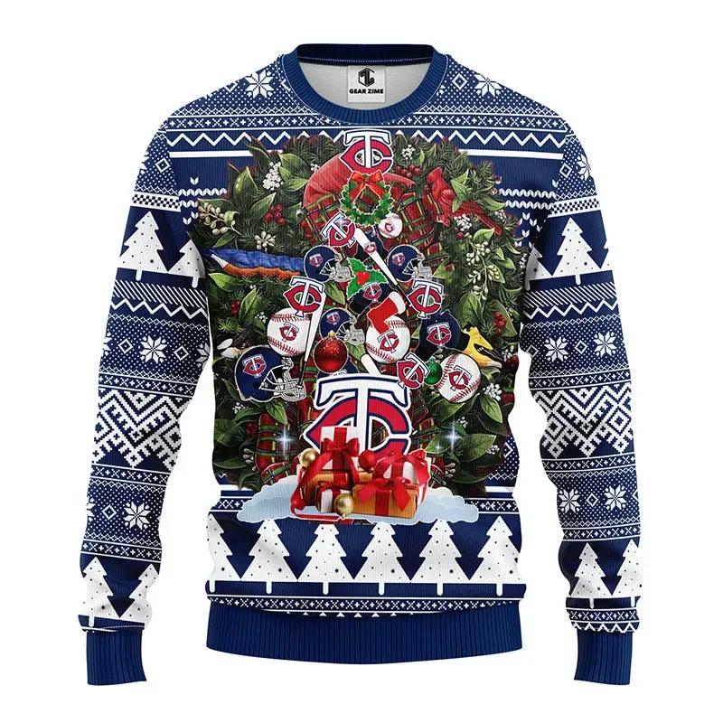 Minnesota Twins Tree Christmas Ugly Sweater, MLB Christmas Sweater Moonbestprint