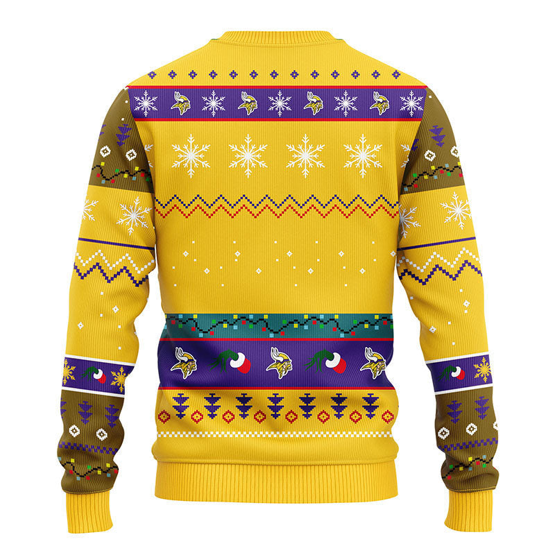 Minnesota Vikings 12 Grinch Xmas Day Ugly Christmas Sweater Moonbestprint