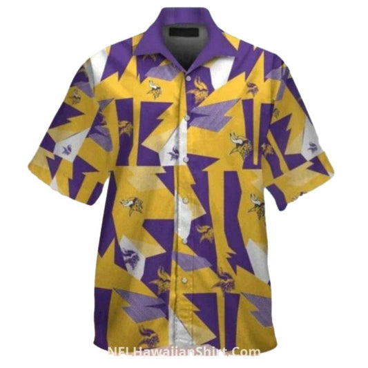 Minnesota Vikings Abstract Purple Gold Pattern Hawaiian Shirt - Moonbestprint