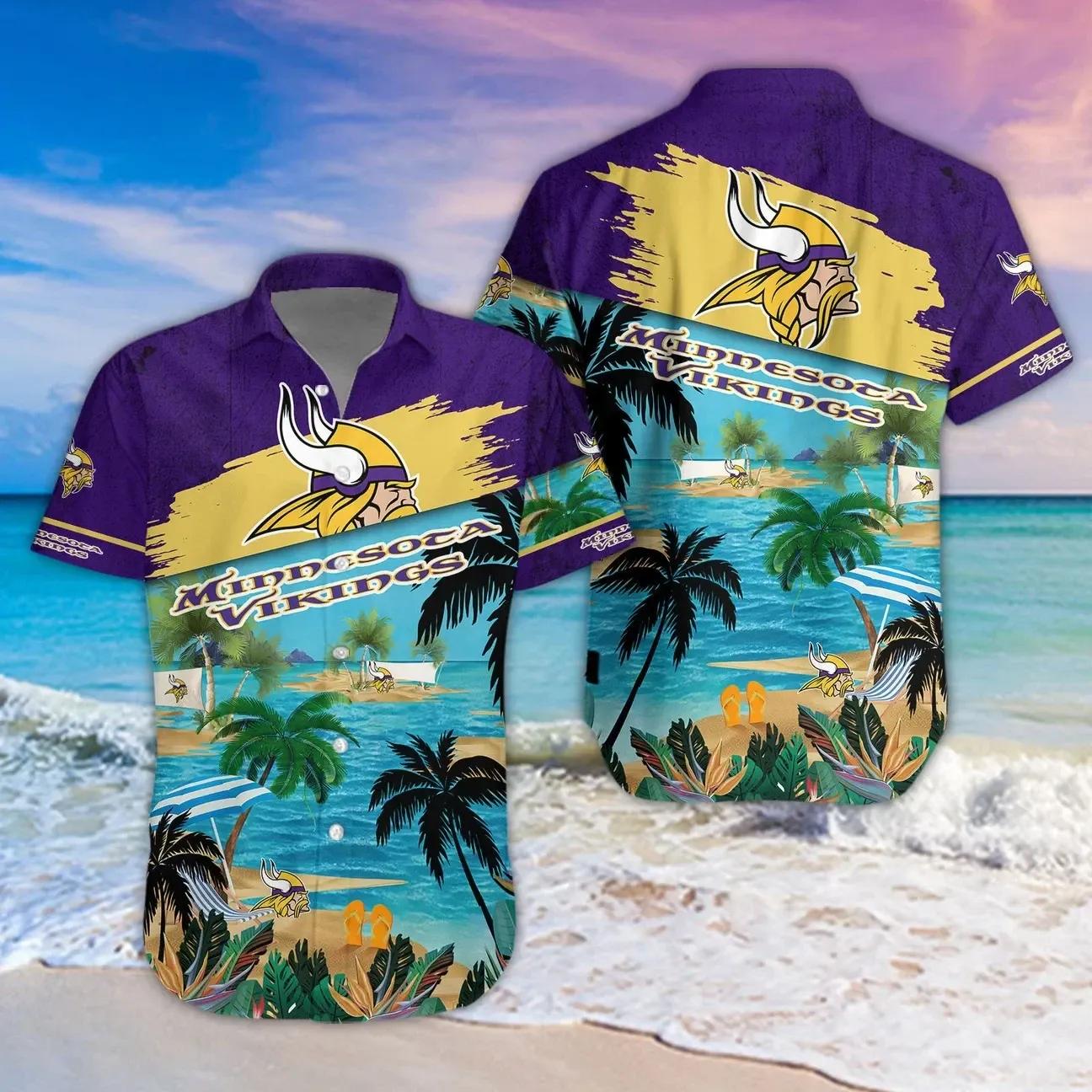 Minnesota Vikings Aloha Shirt, NFL Hawaiian Shirt Moonbestprint