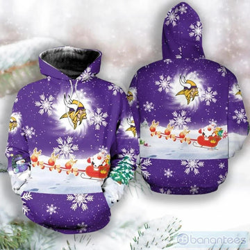 Minnesota Vikings Christmas 3D Hoodie, NFL Hoodie Moonbestprint