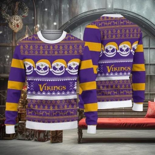 Minnesota Vikings Christmas Reindeer Pattern Ugly Christmas Sweater, NFL Chritsmas Sweater Moonbestprint