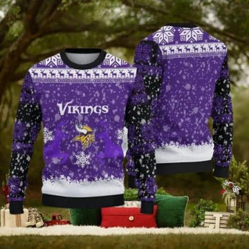Minnesota Vikings Christmas Reindeer Ugly Christmas Sweater, NFL Chritsmas Sweater Moonbestprint
