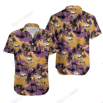 Minnesota Vikings Coconut Tree Hawaiian Shirt, NFL Hawaiian Shirt Moonbestprint
