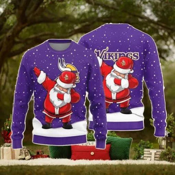 Minnesota Vikings Dab Santa Ugly Christmas Sweater, NFL Chritsmas Sweater Moonbestprint