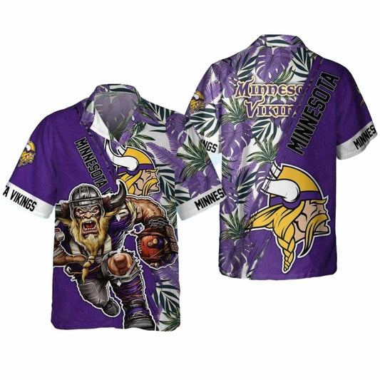 Minnesota Vikings Fierce Viking Warrior Hawaiian Shirt - Moonbestprint