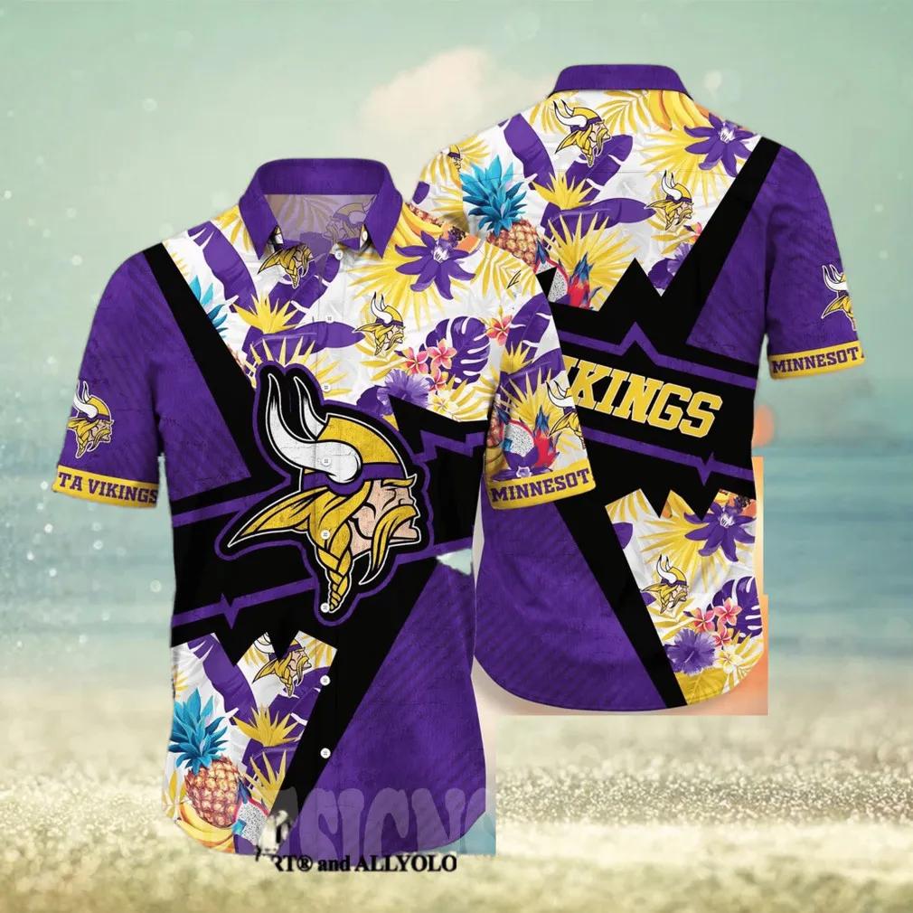 Minnesota Vikings Floral Full Print Unisex Hawaiian Shirt 1, NFL Hawaiian Shirt Moonbestprint