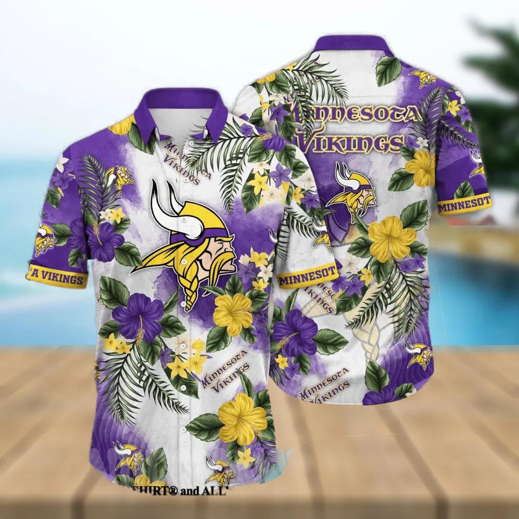 Minnesota Vikings Flower Classic All Over Print Hawaiian Shirt 2, NFL Hawaiian Shirt Moonbestprint