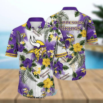 Minnesota Vikings Flower Classic All Over Print Hawaiian Shirt 2, NFL Hawaiian Shirt Moonbestprint