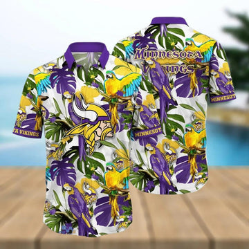 Minnesota Vikings Flower Colorful Hawaiian Shirt, NFL Hawaiian Shirt Moonbestprint