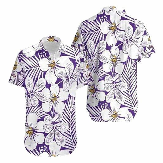 Minnesota Vikings Flower Summer Hawaiian Shirt - Moonbestprint