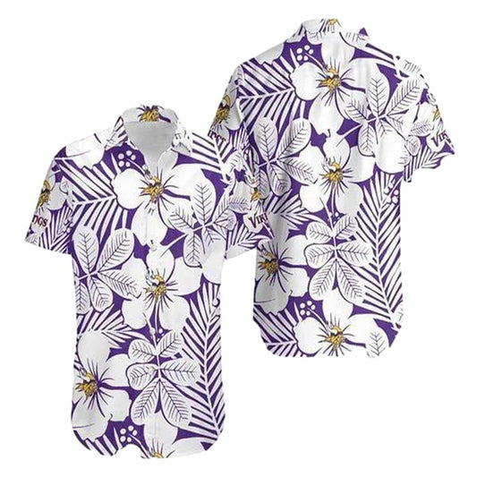 Minnesota Vikings Flower Summer Hawaiian Shirt - Moonbestprint