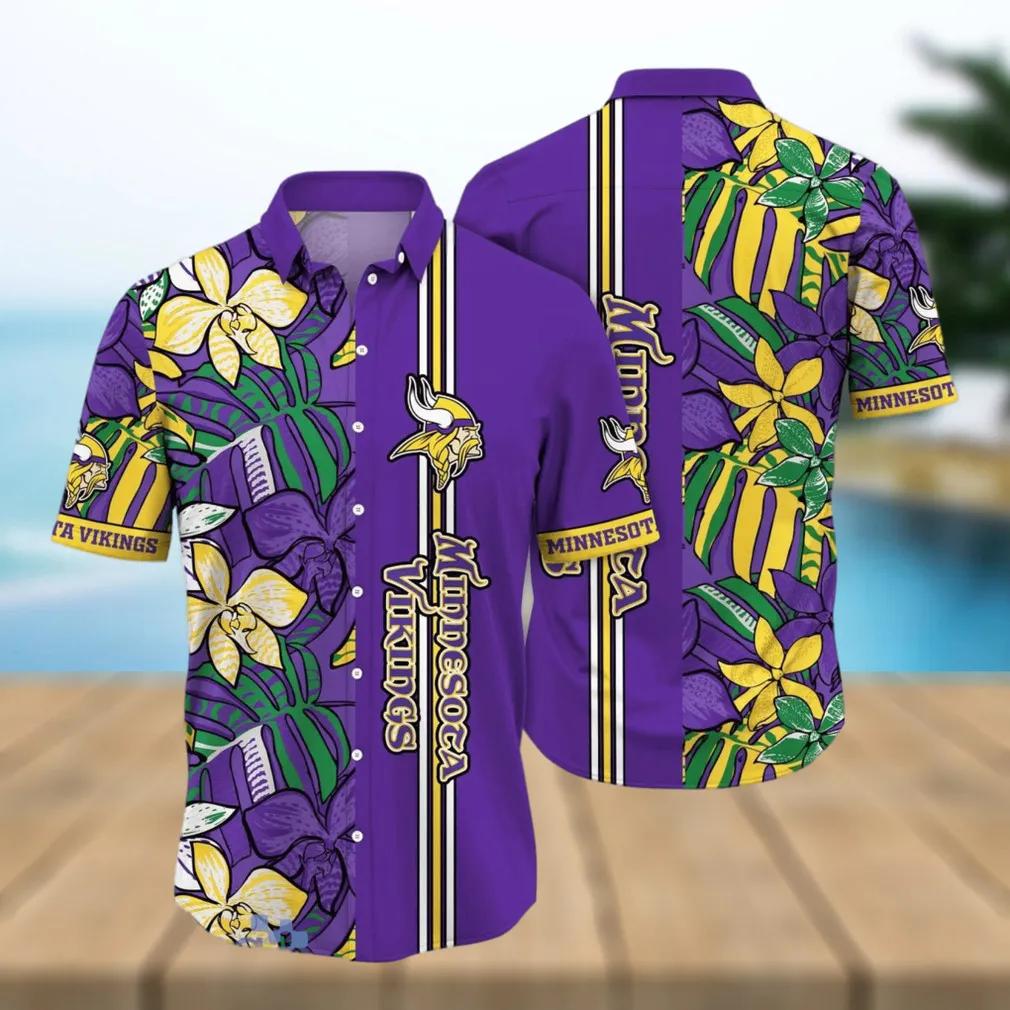 Minnesota Vikings Flower Unique Gift For Fans Hawaiian Shirt, NFL Hawaiian Shirt Moonbestprint