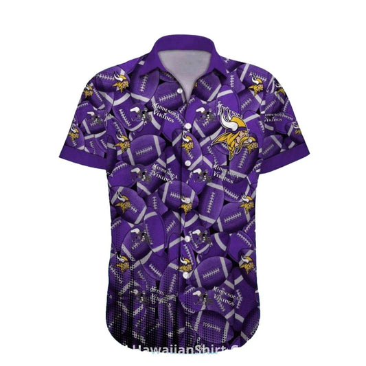Minnesota Vikings Football Pattern Hawaiian Shirt - Moonbestprint