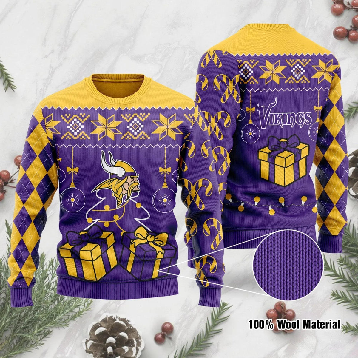 Minnesota Vikings Funny Ugly Christmas Sweater Moonbestprint