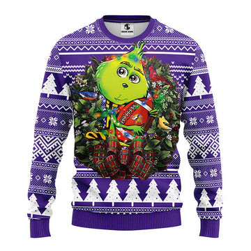 Minnesota Vikings Grinch Hug Ugly Christmas Sweater Moonbestprint