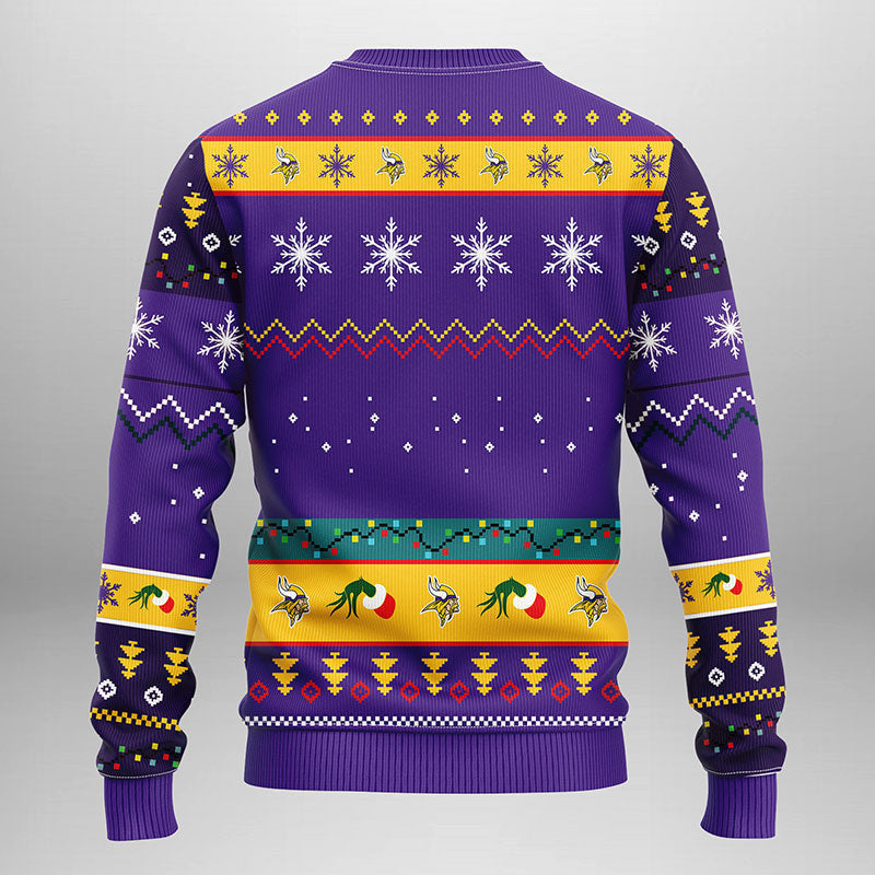 Minnesota Vikings Grinch Ugly Christmas Sweater Moonbestprint