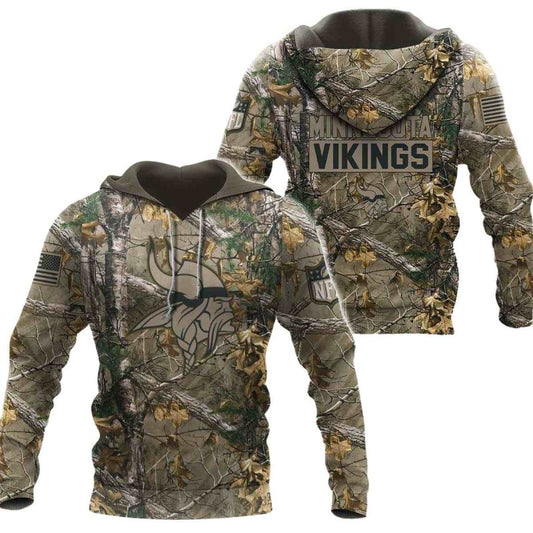 Minnesota Vikings Hunting Camo AOP Hoodie - Moonbestprint
