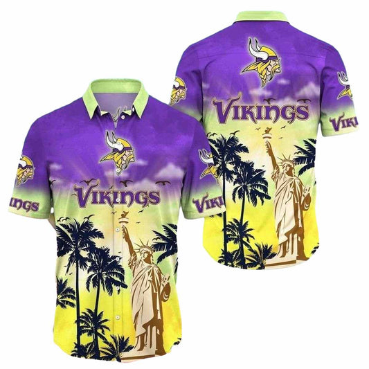 Minnesota Vikings Liberty Sunset Hawaiian Shirt - Moonbestprint
