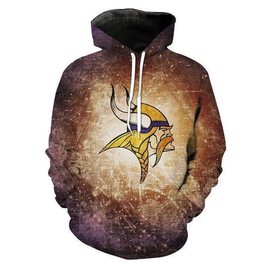 Minnesota Vikings Logo  Football 3D Hoodie, NFL Hoodie Moonbestprint