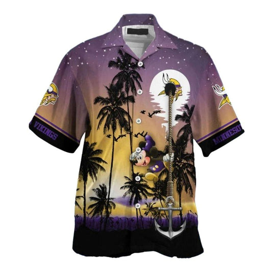 Minnesota Vikings Mickey Anchor Sunset Hawaiian Shirt - Moonbestprint