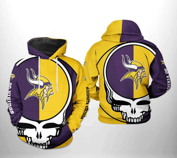 Minnesota Vikings NFL Grateful Dead 3D Hoodie, NFL Hoodie Moonbestprint