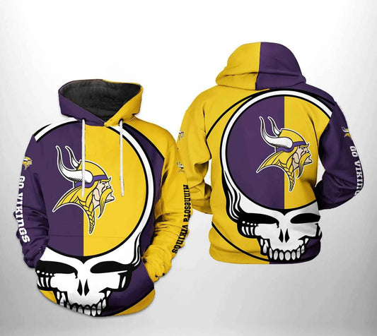 Minnesota Vikings NFL Grateful Dead 3D Hoodie, NFL Hoodie Moonbestprint