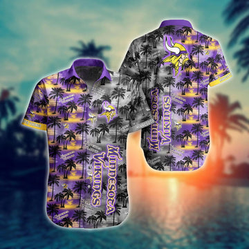 Minnesota Vikings NFL Summer Pattern Hawaiian Shirt, NFL Hawaiian Shirt Moonbestprint