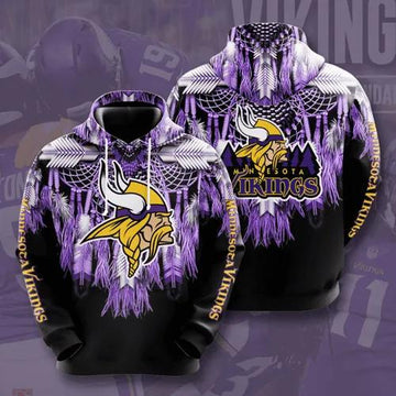Minnesota Vikings Native Minnesota Vikings Full Printed 3D Hoodie, NFL Hoodie Moonbestprint