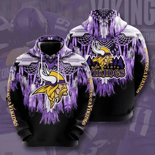 Minnesota Vikings Native Minnesota Vikings Full Printed 3D Hoodie, NFL Hoodie Moonbestprint