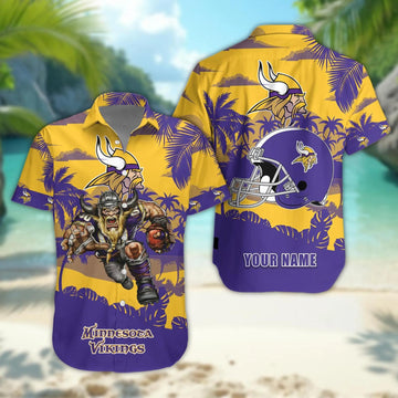 Minnesota Vikings Personalized Hawaiian Shirt, NFL Hawaiian Shirt Moonbestprint