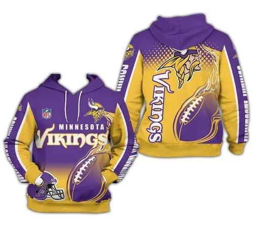 Minnesota Vikings Pullover 3D Hoodie, NFL Hoodie Moonbestprint