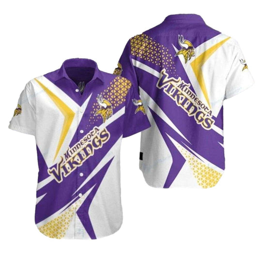Minnesota Vikings Purple And White Blitz Hawaiian Shirt - Moonbestprint