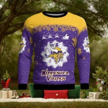 Minnesota Vikings Santa Ugly Christmas Sweater, NFL Chritsmas Sweater Moonbestprint