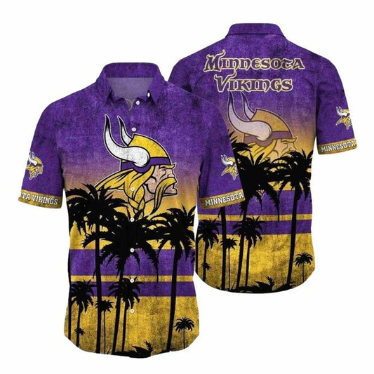 Minnesota Vikings Sunset Strip Vintage Hawaiian Shirt - Moonbestprint