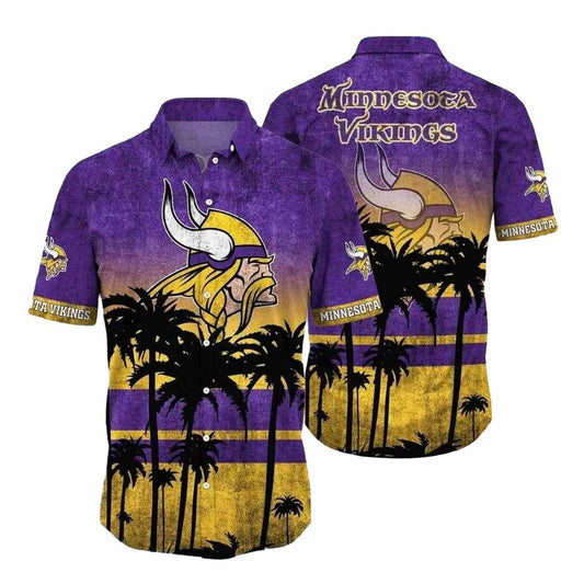 Minnesota Vikings Sunset Strip Vintage Hawaiian Shirt - Moonbestprint