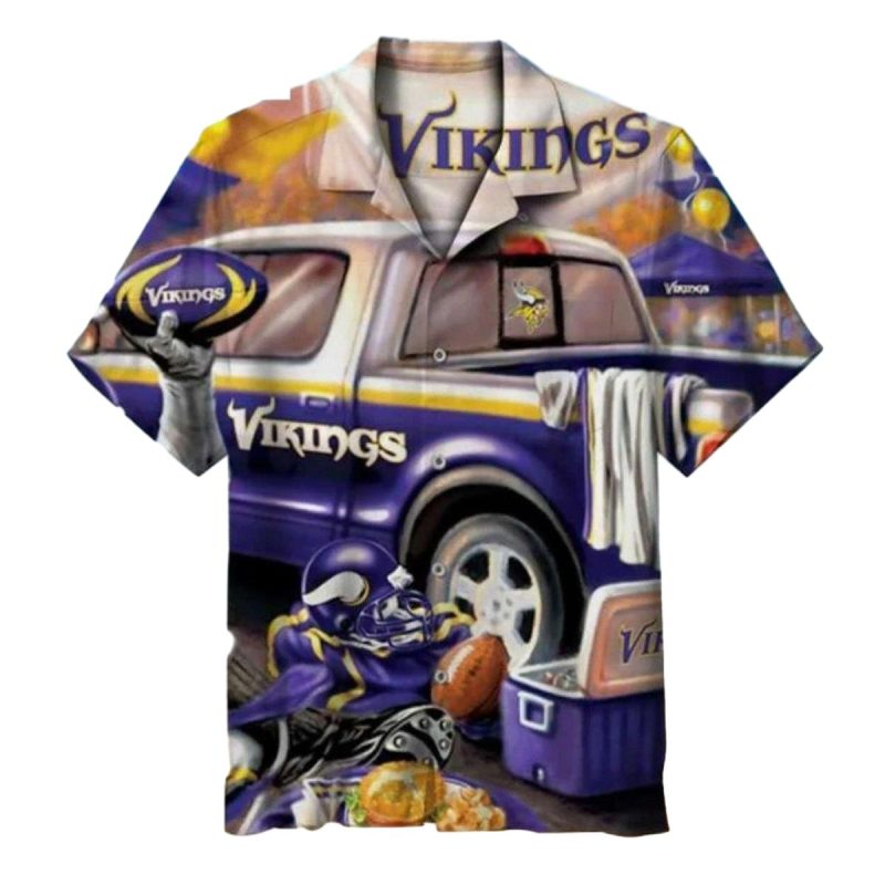 Minnesota Vikings Tailgate Party Beach Hawaiian Shirt - Moonbestprint