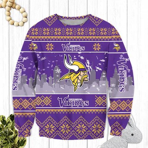 Minnesota Vikings Ugly Christmas Sweater Moonbestprint
