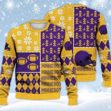 Minnesota Vikings Ugly Christmas Sweater, NFL Christmas Sweater Moonbestprint