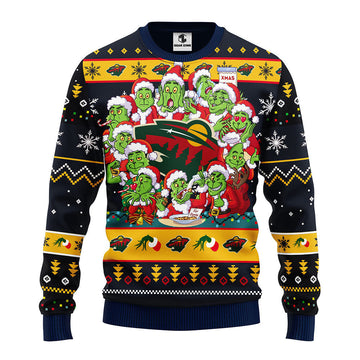Minnesota Wild 12 Grinch Xmas Day Ugly Christmas Sweater Moonbestprint