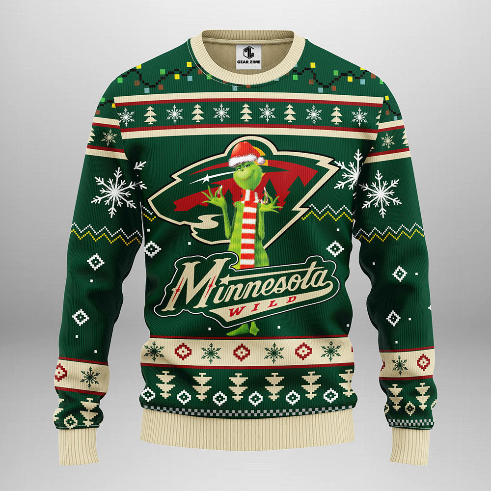 Minnesota Wild Funny Grinch Ugly Christmas Sweater Moonbestprint
