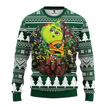 Minnesota Wild Grinch Hug Ugly Christmas Sweater Moonbestprint