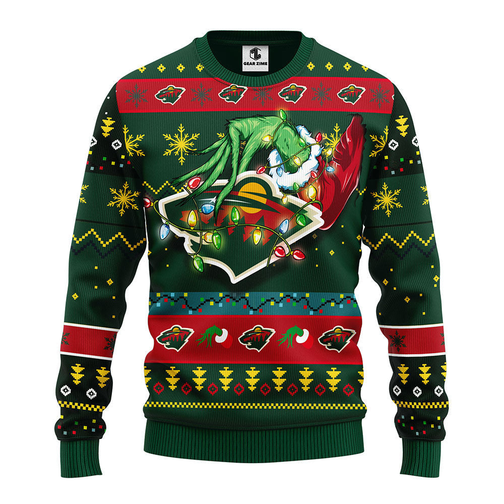 Minnesota Wild Grinch Ugly Christmas Sweater Moonbestprint
