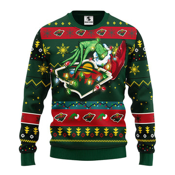 Minnesota Wild Grinch Ugly Christmas Sweater Moonbestprint