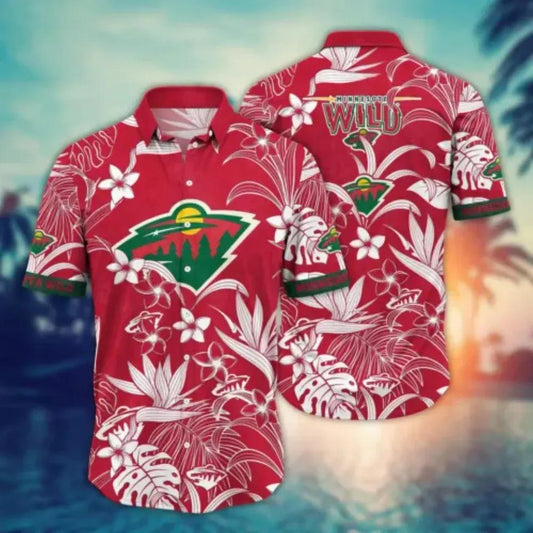 Minnesota Wild NHL Hawaiian Shirt Vacation Aloha Shirt, NHL Hawaiian Shirt Moonbestprint