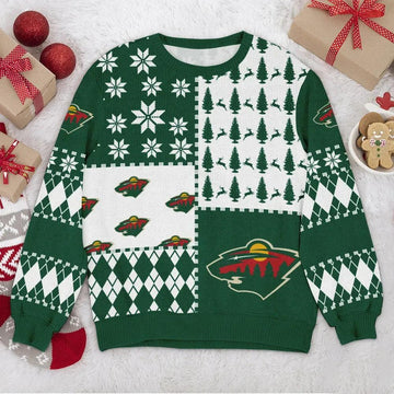 Minnesota Wild NHL Ugly Christmas Sweater, NHL Christmas Sweater Moonbestprint