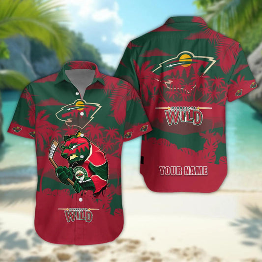 Minnesota Wild Personalized Hawaiian Shirt – Custom Name, NHL Hawaiian Shirt Moonbestprint