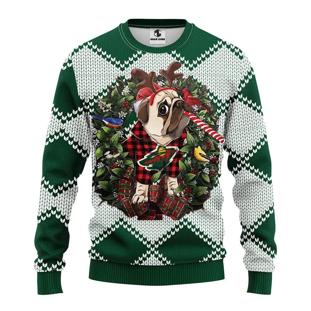 Minnesota Wild Pub Dog Ugly Christmas Sweater, NHL Christmas Sweater Moonbestprint